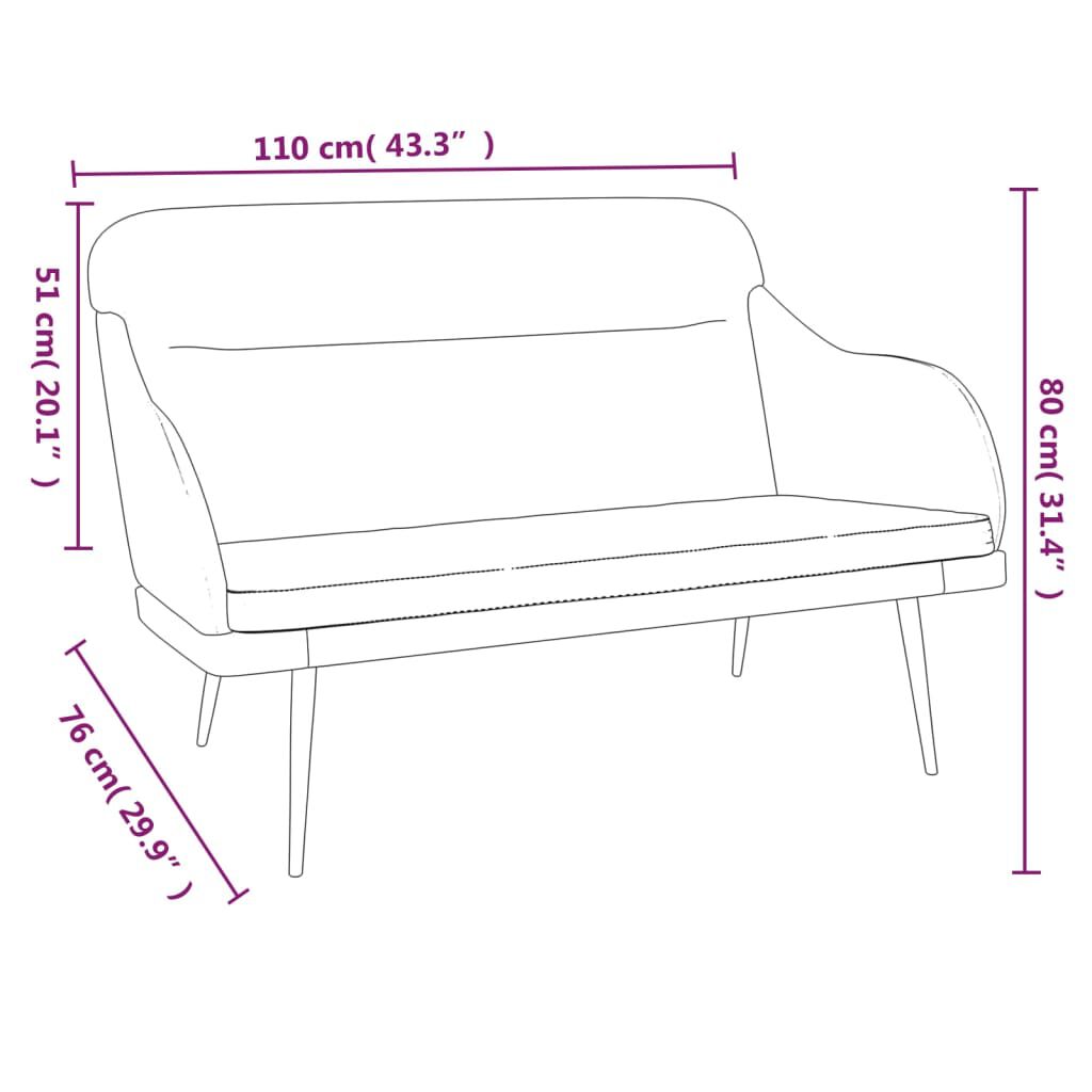 vidaXL Πάγκος Σκούρο Γκρι 110x76x80 εκ. Βελούδινος