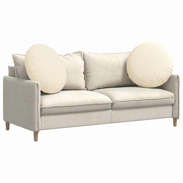 vidaXL Μαξιλάρια καθισμάτων 2 pcs Κρεμ Ø 80 cm Υφασμάτινο Κορντουρά