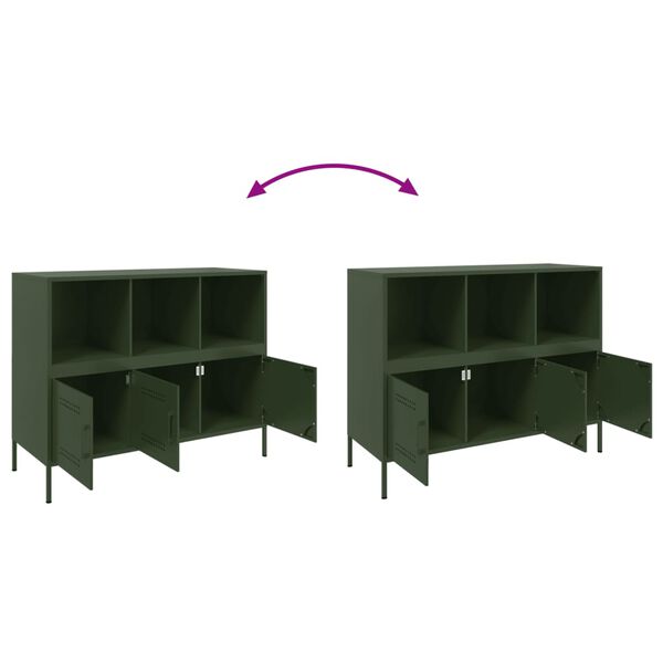 vidaXL Ντουλάπι Πράσινο Λαδί 100,5x39x79 εκ. από Ατσάλι