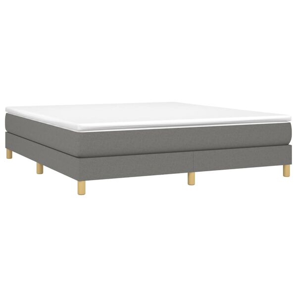 vidaXL Κρεβάτι Boxspring με Στρώμα Σκούρο Γκρι 180x200 εκ Υφασμάτιν