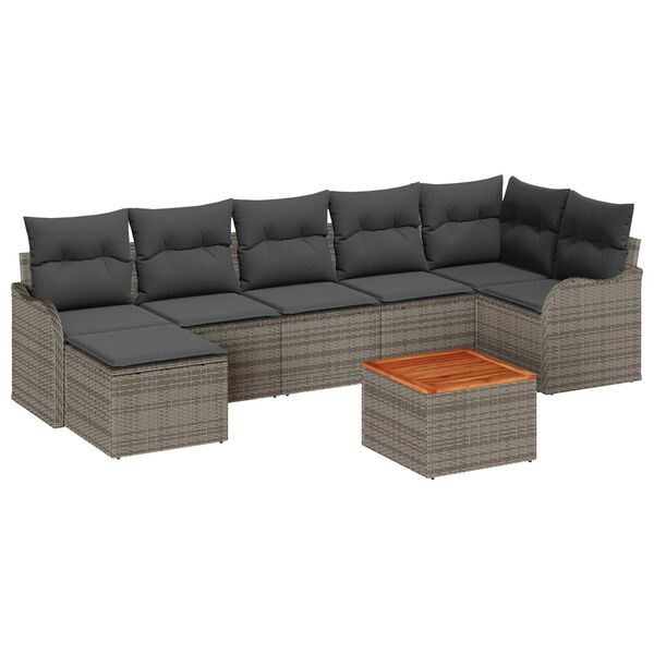 vidaXL Σετ Καναπέ Κήπου 8 pcs Γκρι