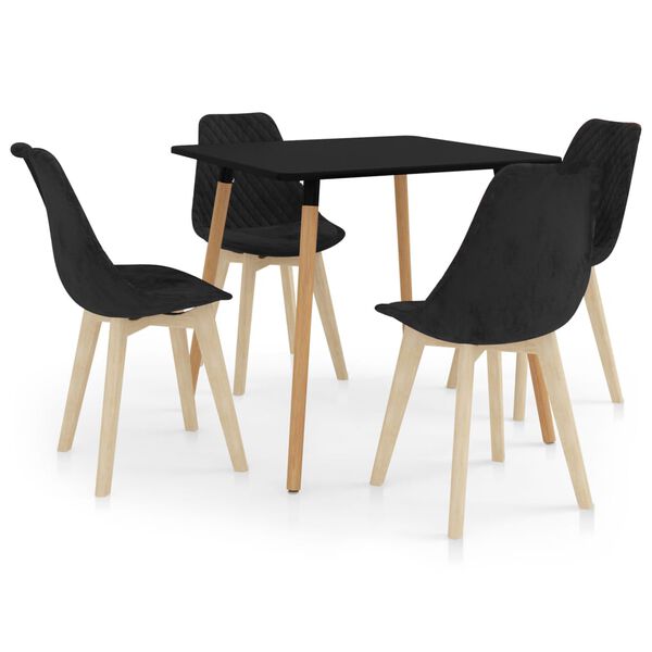 vidaXL Σετ Τραπεζαρίας 5 Τεμαχίων Μαύρο