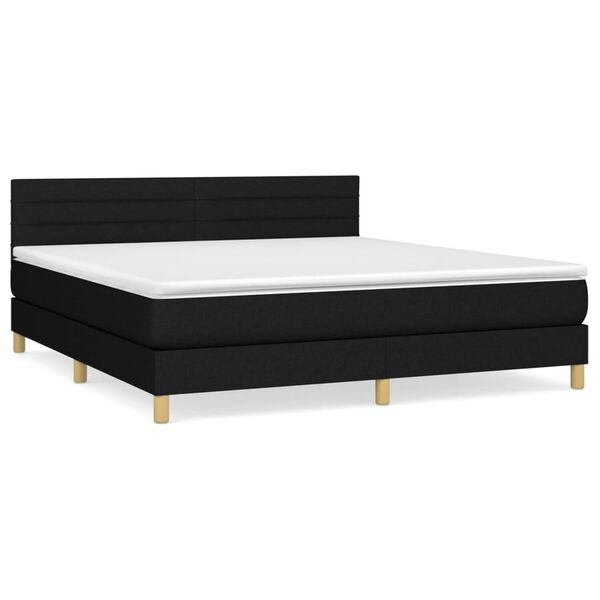 vidaXL &Kappa;&rho;&epsilon;&beta;ά&tau;&iota; Boxspring &mu;&epsilon; &Sigma;&tau;&rho;ώ&mu;&alpha; &Mu;&alpha;ύ&rho;&omicron; 180x200 &epsilon;&kappa;. &Upsilon;&phi;&alpha;&sigma;&mu;ά&tau;&iota;&nu;&omicron;
