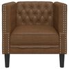 vidaXL Πολυθρόνα Chesterfield Καφέ από Συνθετικό Καστόρι