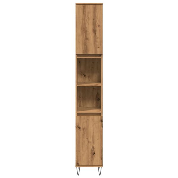 vidaXL Ντουλάπι μπάνιου Δρυς τεχνίτης 30x30x190 cm Κατασκευασμένο ξύλο