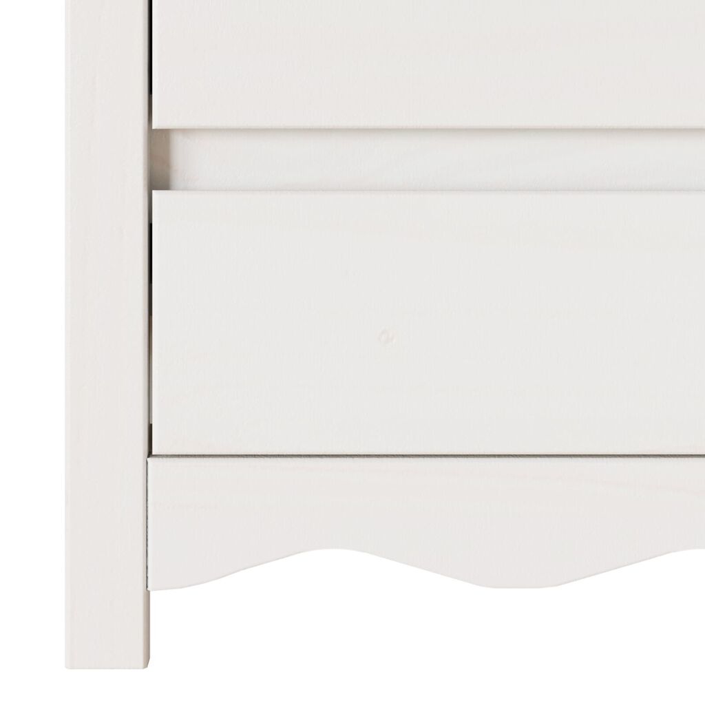 vidaXL Κομοδίνο με συρτάρι Λευκό 45 x 35 x 56 εκ. Μασίφ ξύλο πεύκου
