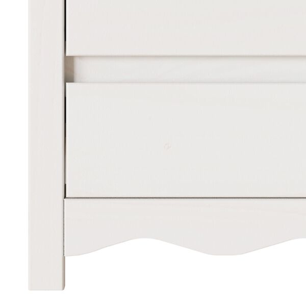 vidaXL Κομοδίνο με συρτάρι Λευκό 45 x 35 x 56 εκ. Μασίφ ξύλο πεύκου