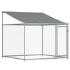vidaXL Κλουβί Σκύλου με Οροφή και Πόρτες Γκρι 12x2x2 μ. Γαλβ. Χάλυβας