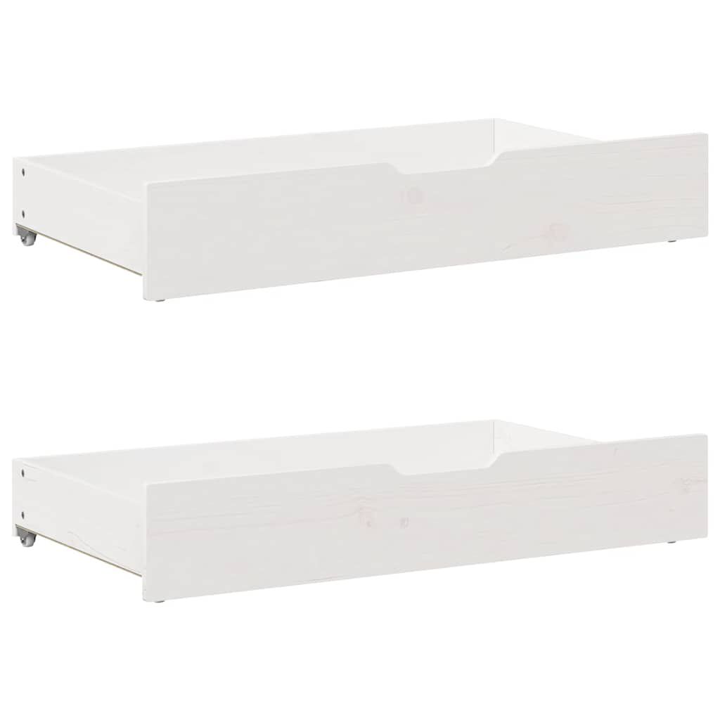 vidaXL Κρεβάτι Βιβλιοθήκη Χωρίς Στρώμα Λευκό 135x190 εκ Μασίφ Πεύκο