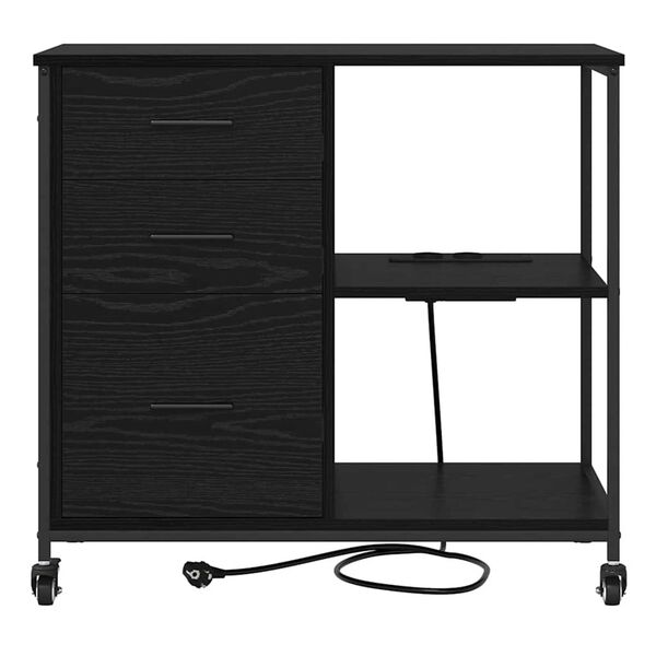 vidaXL Γραφείο Ντουλάπι Μαύρη δρυς 76 x 41 x 72 cm Επεξεργασμένο ξύλο