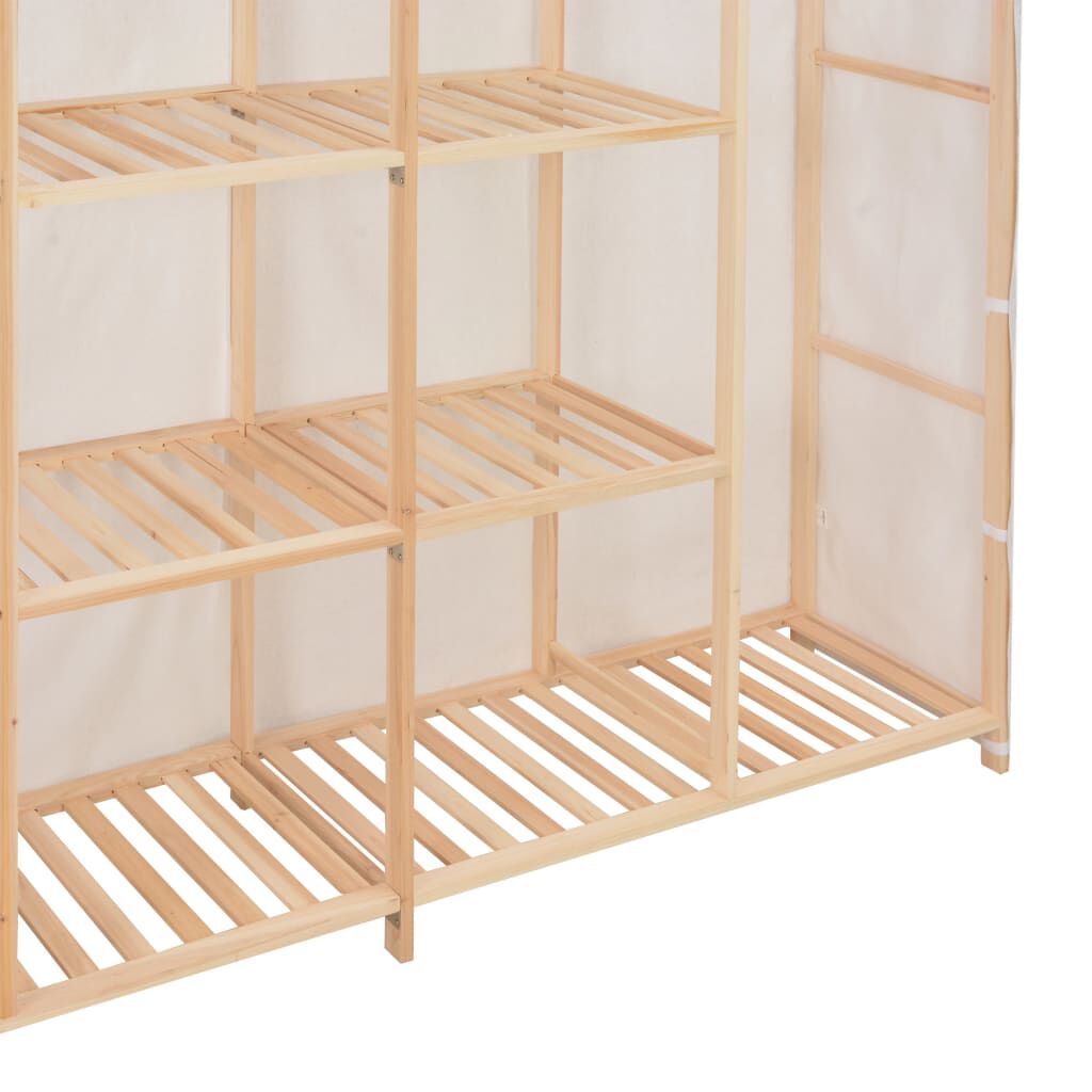 vidaXL Ντουλάπα Λευκή 173 x 40 x 170 εκ. Υφασμάτινη