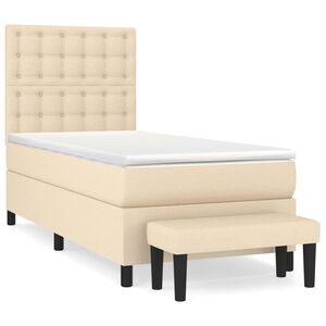 vidaXL &Kappa;&rho;&epsilon;&beta;ά&tau;&iota; Boxspring &mu;&epsilon; &Sigma;&tau;&rho;ώ&mu;&alpha; &Kappa;&rho;&epsilon;&mu; 90x200 &epsilon;&kappa;.&Upsilon;&phi;&alpha;&sigma;&mu;ά&tau;&iota;&nu;&omicron;
