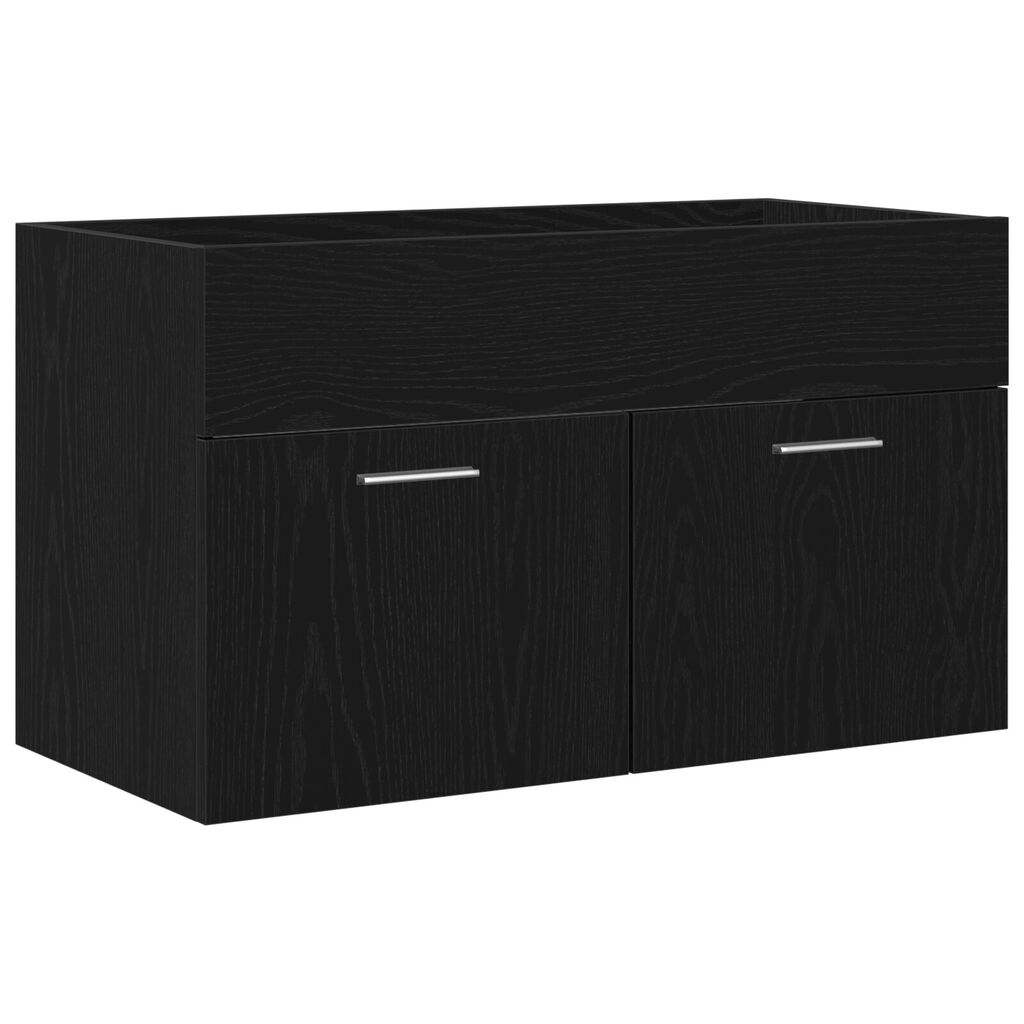 Ντουλάπι μπάνιου vidaXL Μαύρη Δρύς 80x38,5x46 εκ, Επεξεργασμένο Ξύλο
