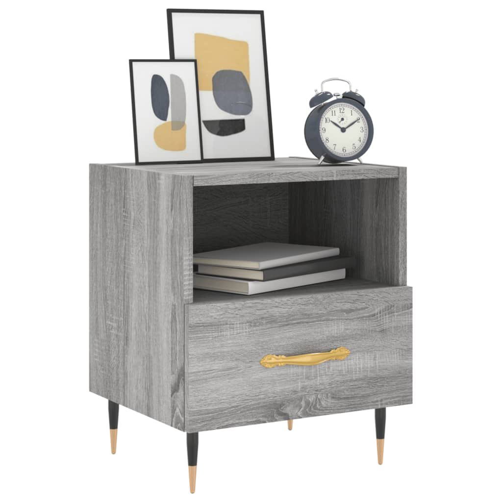 vidaXL Κομοδίνα 2 τεμ. Γκρι Sonoma 40 x 35 x 47,5 εκ. Επεξεργ. Ξύλο
