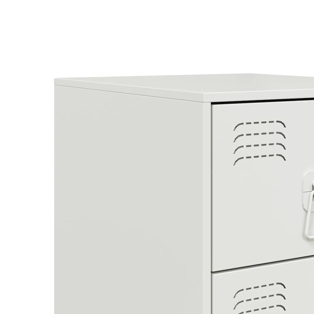 vidaXL Κομοδίνο Λευκό 34,5x39x62 εκ. από Χάλυβα
