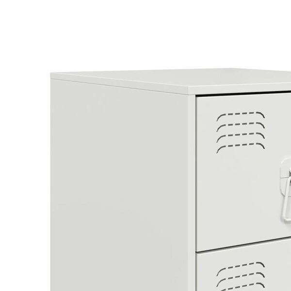 vidaXL Κομοδίνο Λευκό 34,5x39x62 εκ. από Χάλυβα