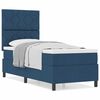vidaXL Κρεβάτι με ελατήρια με στρώμα Μπλε 80 x 200 cm ύφασμα