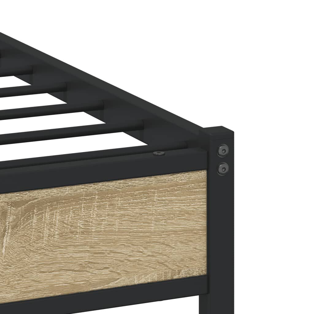 vidaXL Σκελετός Κρεβ. Χωρίς Στρώμα Sonoma Δρυς 180x200 εκ. Μεταλλικό