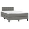 vidaXL Κρεβάτι Boxspring με Στρώμα Σκούρο Γκρι 120x200 εκ. Υφασμάτινο
