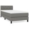 vidaXL Κρεβάτι Boxspring με Στρώμα Σκούρο Γκρι 90x190 εκ. Υφασμάτινο