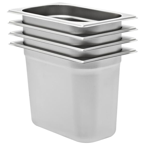vidaXL Λεκάνες Gastronorm 4 τεμ. GN 1/4 200 χιλ. από Ανοξείδωτο Ατσάλι