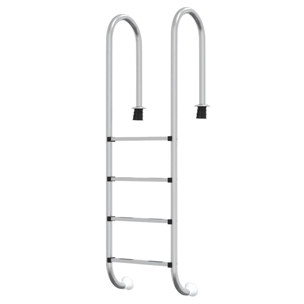 vidaXL Σκάλα Πισίνας 54 x 38 x 184,5 εκ. από Ανοξείδωτο Ατσάλι 304