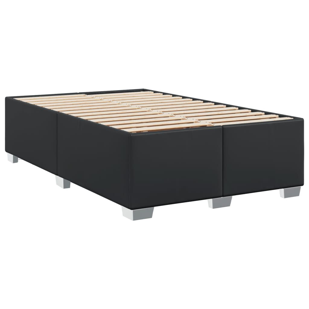 vidaXL Σκελετός Κρεβατιού Χωρίς Στρώμα Μαύρο 120x190 εκ.Συνθ. Δέρμα