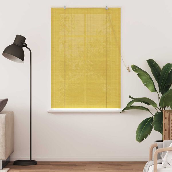vidaXL Ρολά και Σκίες Παραθύρων Κίτρινο 110 x 160 cm Μπαμπού