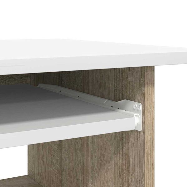 vidaXL Γραφείο Λευκό / Sonoma Δρυς 80 x 45 x 74 εκ. από Μοριοσανίδα