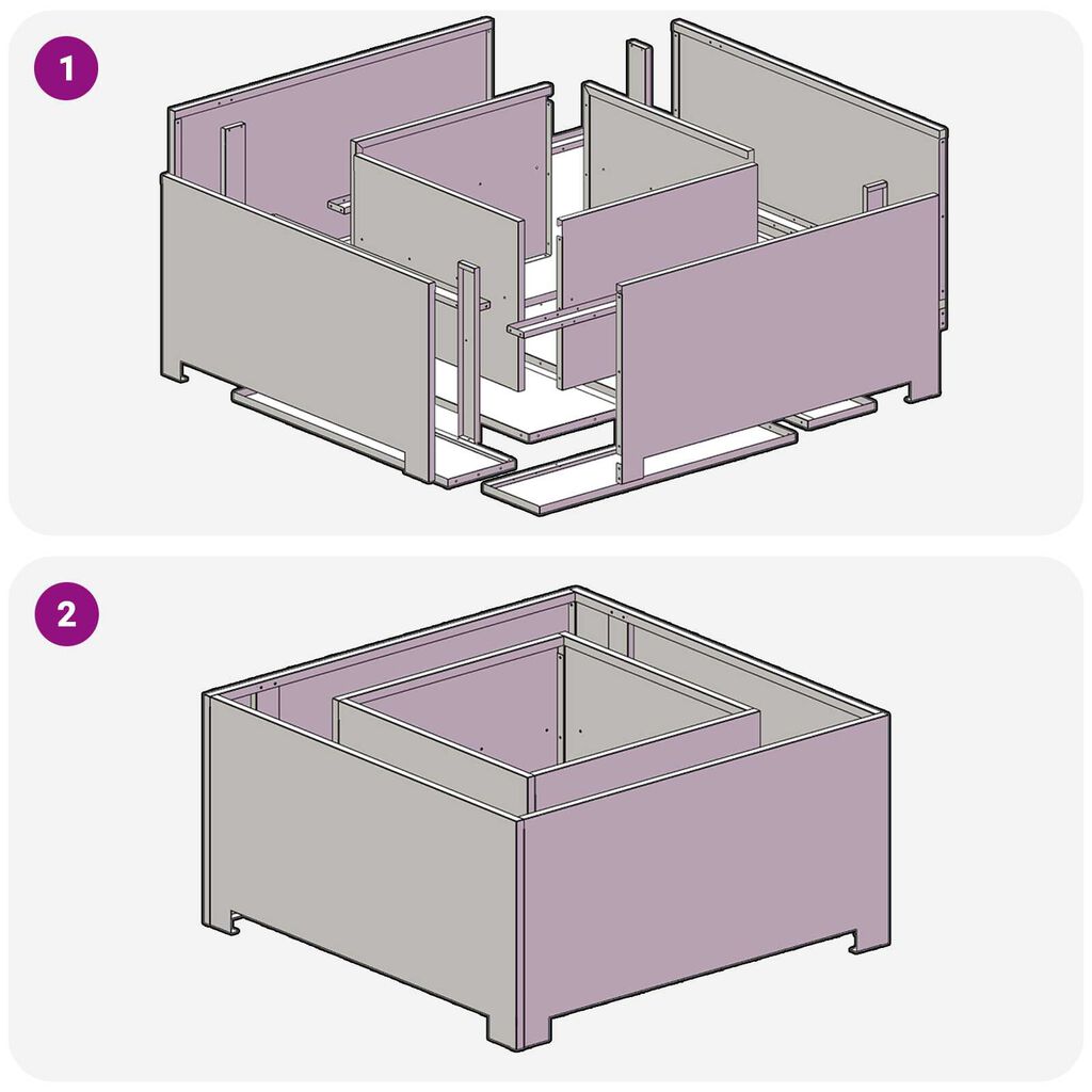 vidaXL Φουτουράκι Τετράγωνο Μαύρο 80x80x40 εκ. Ατσάλι