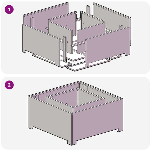 vidaXL Φουτουράκι Τετράγωνο Μαύρο 80x80x40 εκ. Ατσάλι
