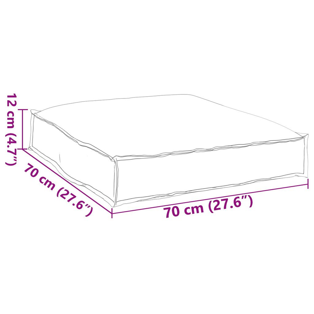 vidaXL Μαξιλάρι Παλέτας για Καθίσμα Γκρι 70x70x12 εκ. Υφασμα Οξφόρδης