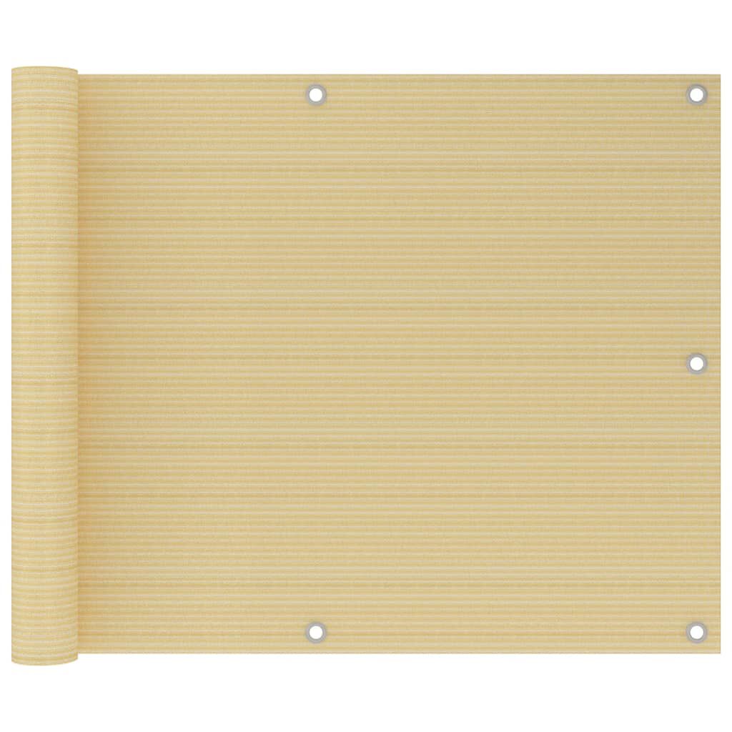 vidaXL Διαχωριστικό Βεράντας Μπεζ 75 x 300 εκ. από HDPE