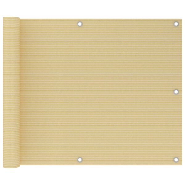 vidaXL Διαχωριστικό Βεράντας Μπεζ 75 x 300 εκ. από HDPE