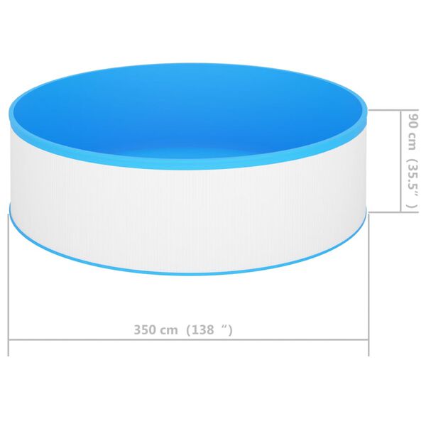 vidaXL Πισίνα Φουσκωτή Λευκή 350 x 90 εκ.