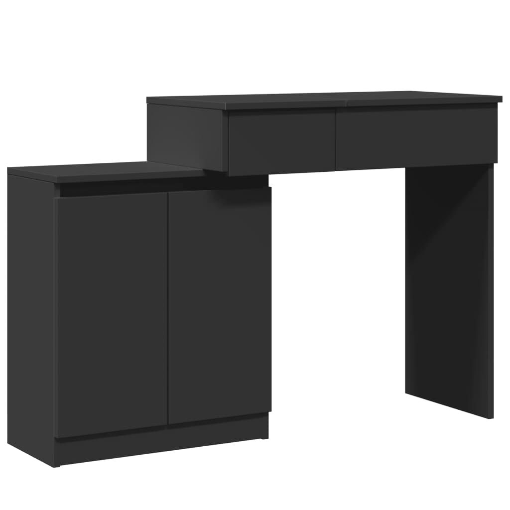 vidaXL Μπουντουάρ με LED Σετ Μαύρο 115x37x110,5 εκ.