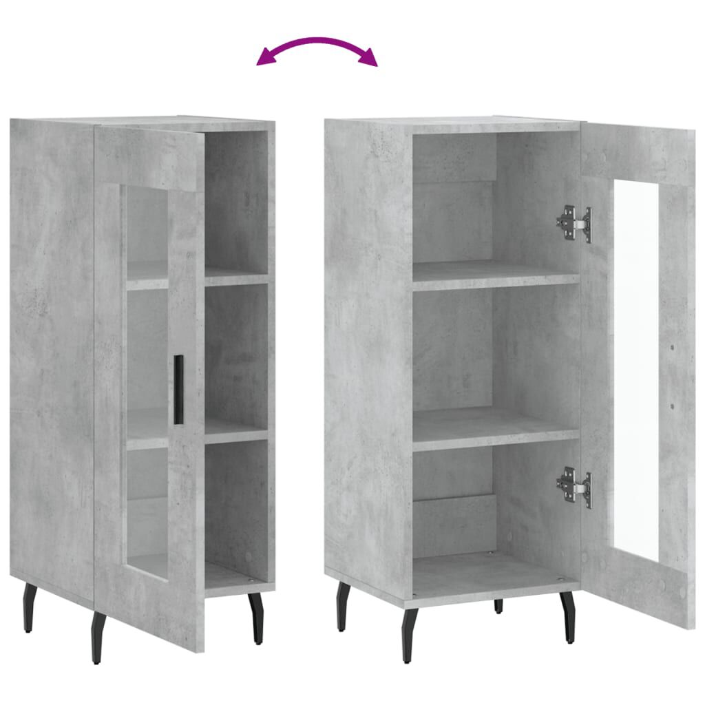 vidaXL Ντουλάπι Γκρι Σκυροδέματος 34,5x34x90 εκ. Επεξεργασμένο Ξύλο