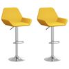 vidaXL Σκαμπό Μπαρ 2 τεμ. Κίτρινο Μουσταρδί Υφασμάτινα