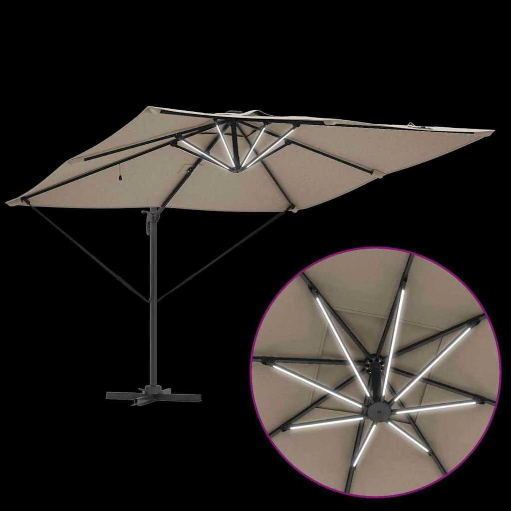 vidaXL Ομπρέλα ηλίου Taupe 286 x 285 x 270 εκ Αλουμίνιο