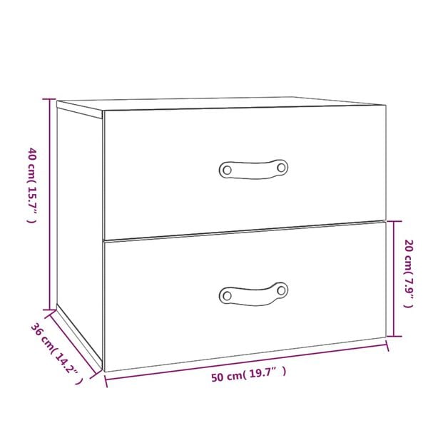 vidaXL Κομοδίνο Επιτοίχιο Λευκό 50 x 36 x 40 εκ.