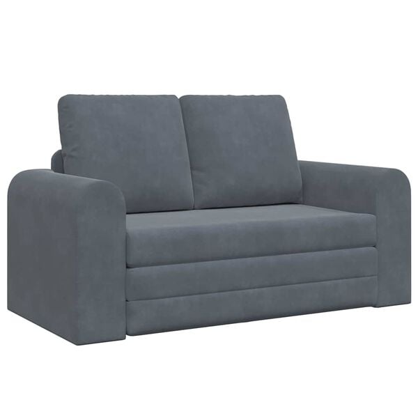 vidaXL Κρεβάτι καναπές Σκούρο γκρι 148 x 71 x 83 εκ. Βελούδο