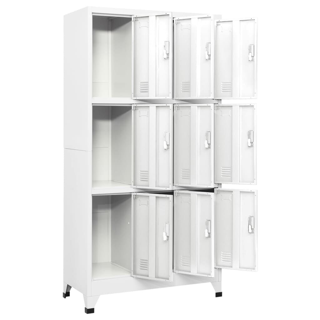 vidaXL Φοριαμός Γκρι 90x45x180 εκ. από Ατσάλι με 9 Τμήματα