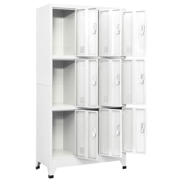 vidaXL Φοριαμός Γκρι 90x45x180 εκ. από Ατσάλι με 9 Τμήματα