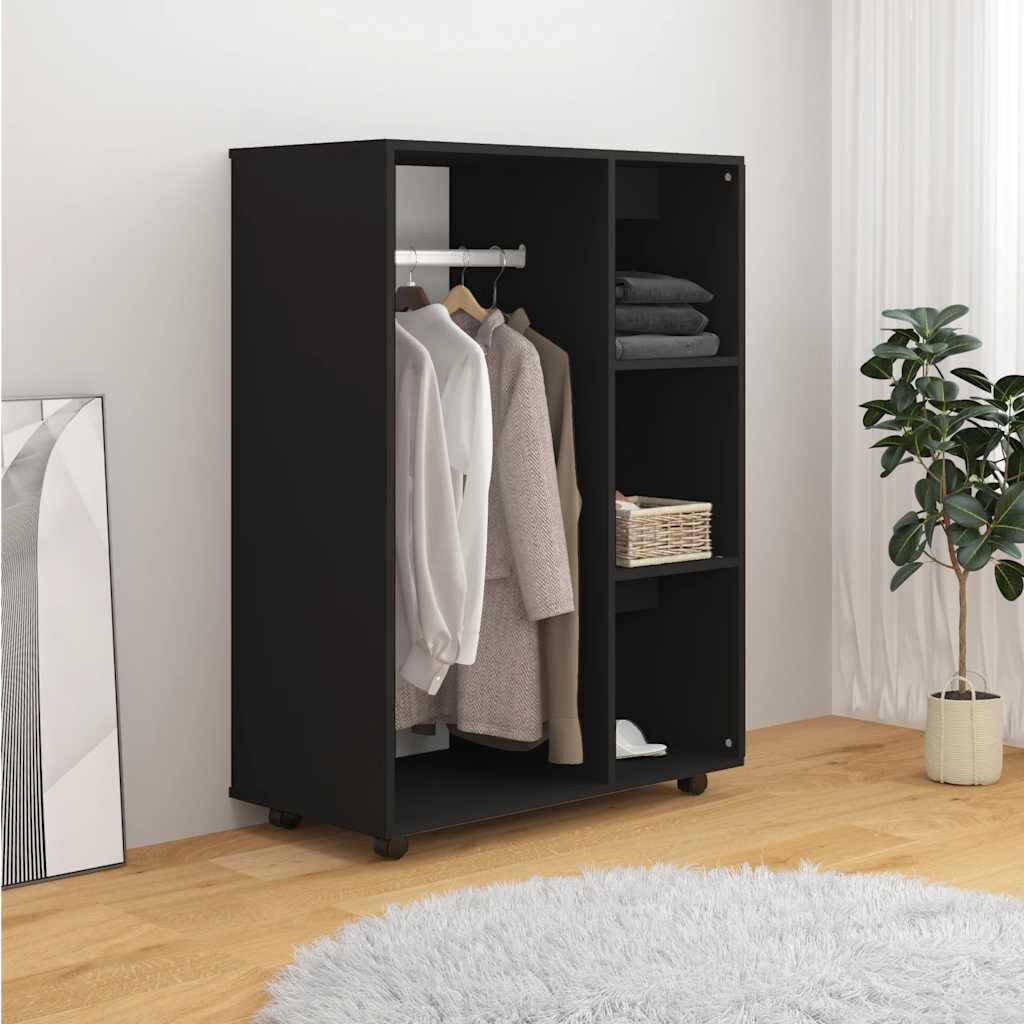 vidaXL Ντουλάπα Μαύρη 80 x 40 x 110 εκ. από Επεξ. Ξύλο