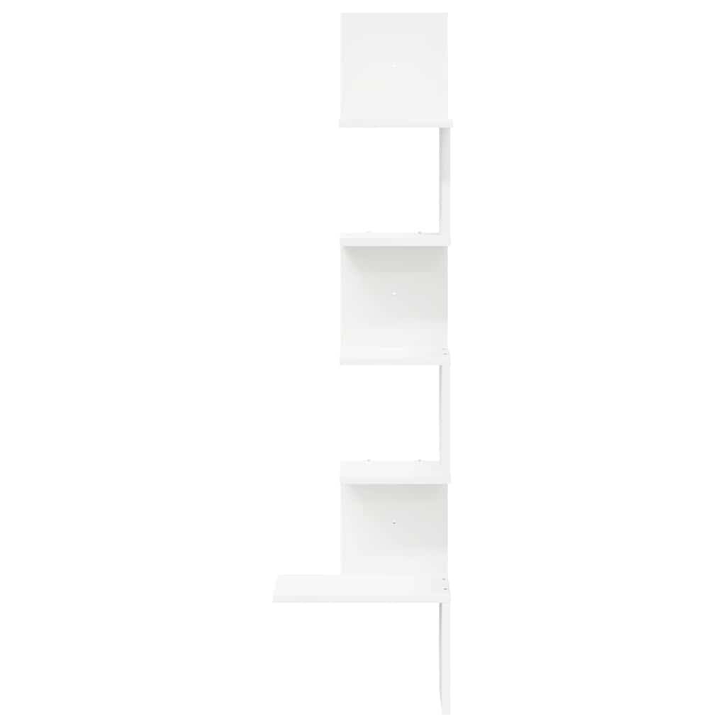 vidaXL Γωνιακή Ραφιέρα Τοίχου Λευκή 32x32x127,5 εκ. Μοριοσανίδα