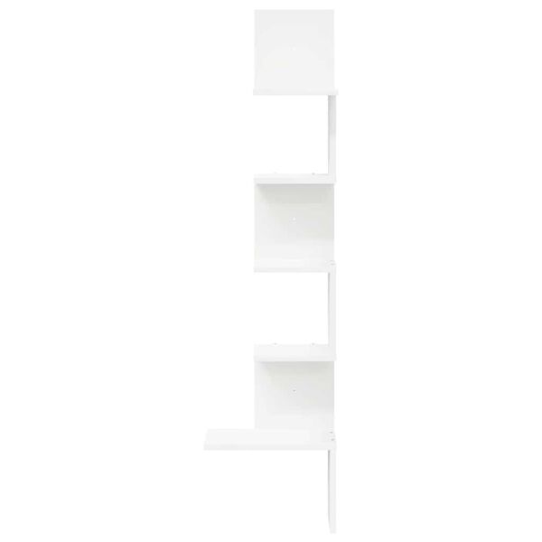 vidaXL Γωνιακή Ραφιέρα Τοίχου Λευκή 32x32x127,5 εκ. Μοριοσανίδα