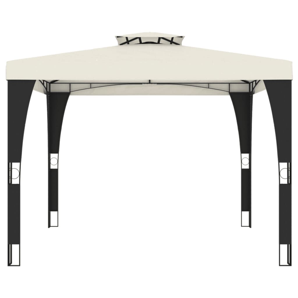 vidaXL Κιόσκι με Διπλή Οροφή Κρεμ 2,98x2,98 μ. Ατσάλινο