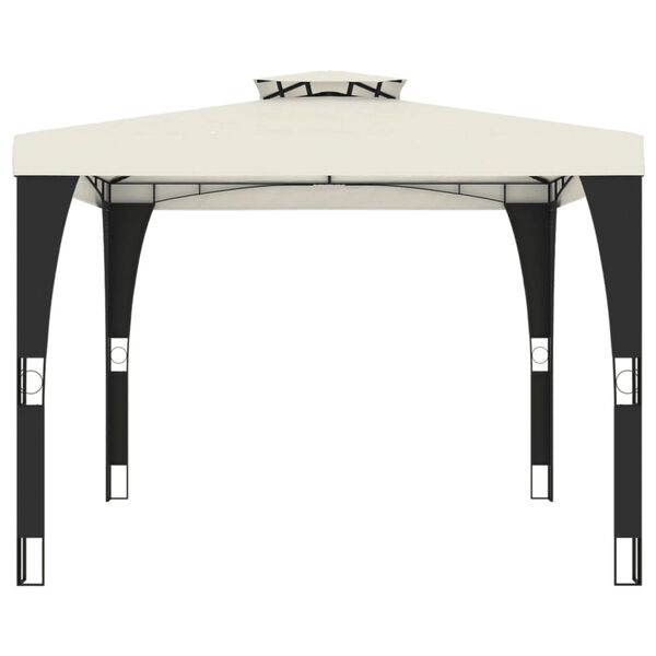 vidaXL Κιόσκι με Διπλή Οροφή Κρεμ 2,98x2,98 μ. Ατσάλινο