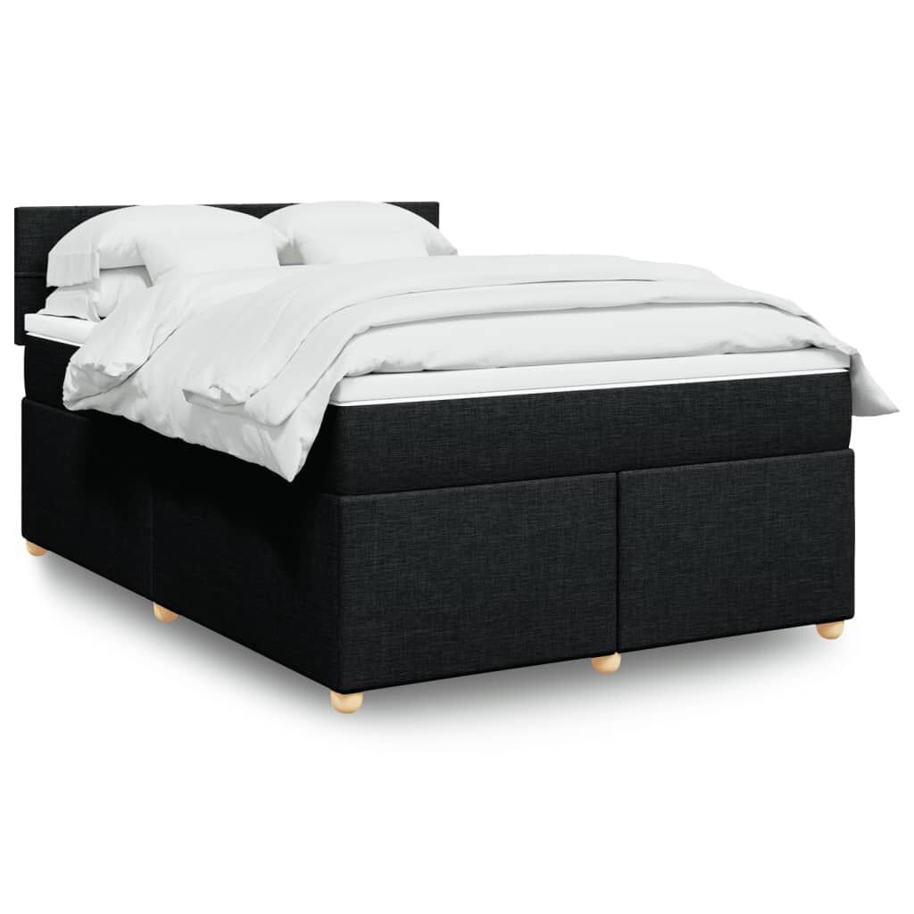 vidaXL Κρεβάτι Boxspring με Στρώμα Μαύρο 160x200 εκ. Υφασμάτινο