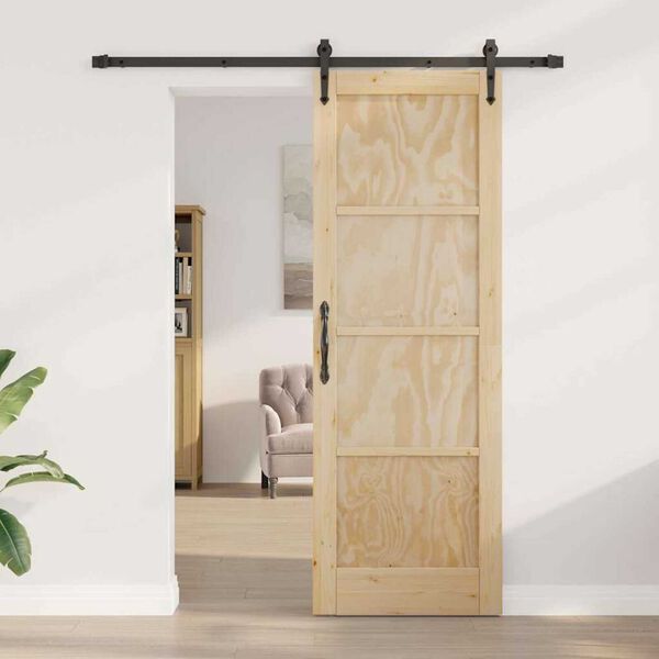 vidaXL Συρόμενη Πόρτα Άλλο ORKDAL Φυσικό και μαύρο 73.5 x 211 εκ